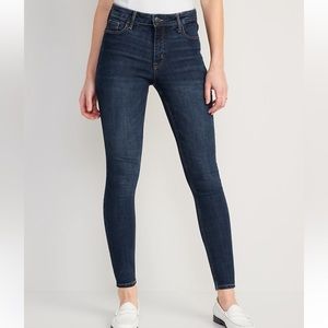 Old Navy: Dark Wash Denim Rockstar Super Skinny High Rise Jeans, Size 10P